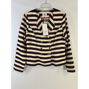 Cabi Love Carol Womens Multicolor Nautical Striped Button Blazer Jacket Size 10